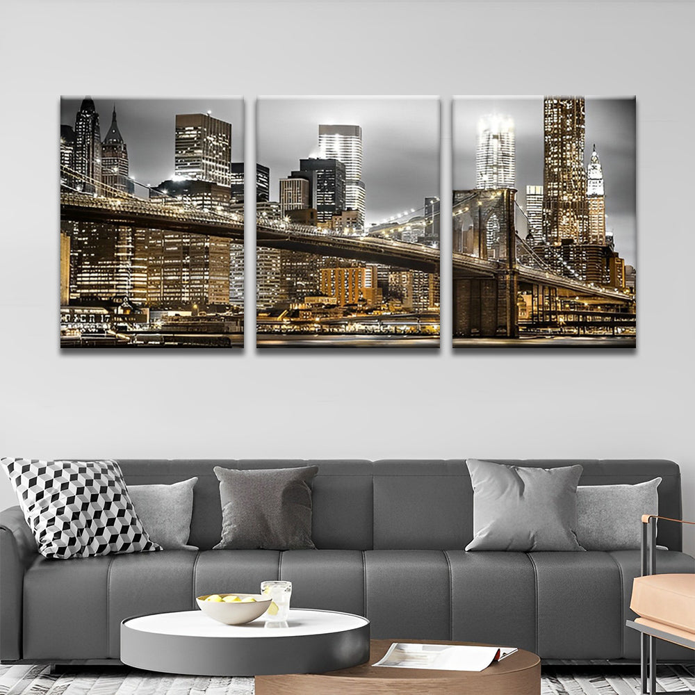 Paisaje de Puente Brooklyn 3 Partes Pintar por Números