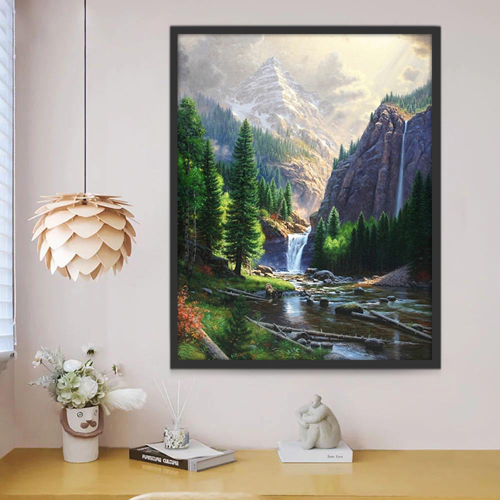 Paisaje de Valle con el Río Pintar por Números