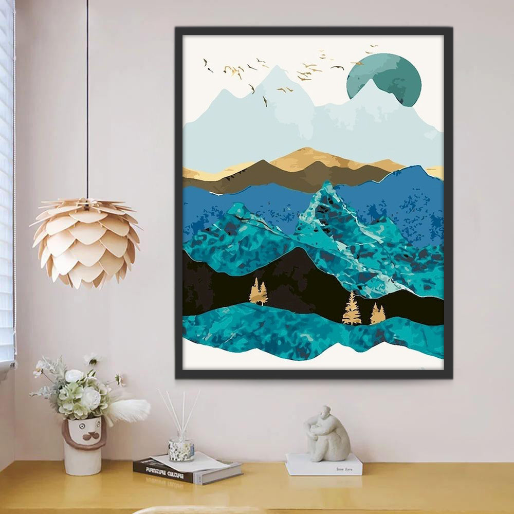 Paisaje Montañoso Abstracto Pintar por Números