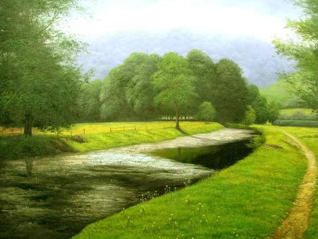 Paisaje Natural de Bosque y Campo Verde Pintar por Números