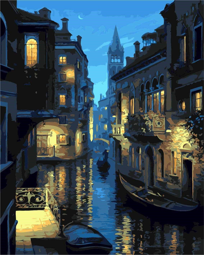 Paisaje Nocturno de Venecia Pintar por Números