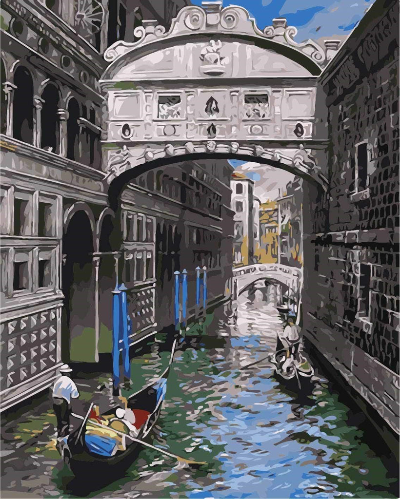 Paisaje Urbano con Canal Pintar por Números