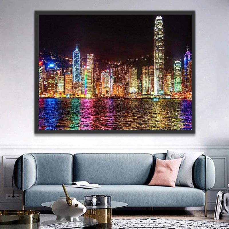 Paisaje Urbano en el Lado de Agua Pintar por Números