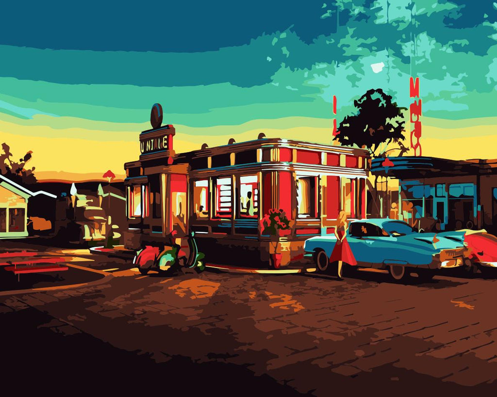 Paisaje Urbano en la Noche Pintar por Números