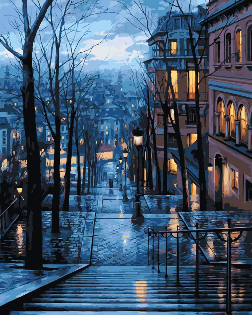 Paisaje Urbano en la Noche Pintar por Números
