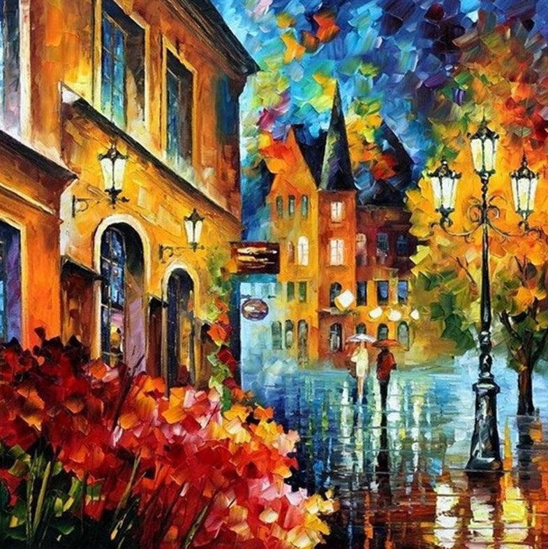 Paisaje Urbano Nocturno Pintar por Números