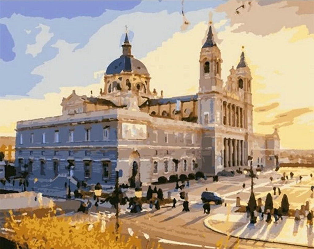 Paisaje Urbano y Puesta del Sol Pintar por Números
