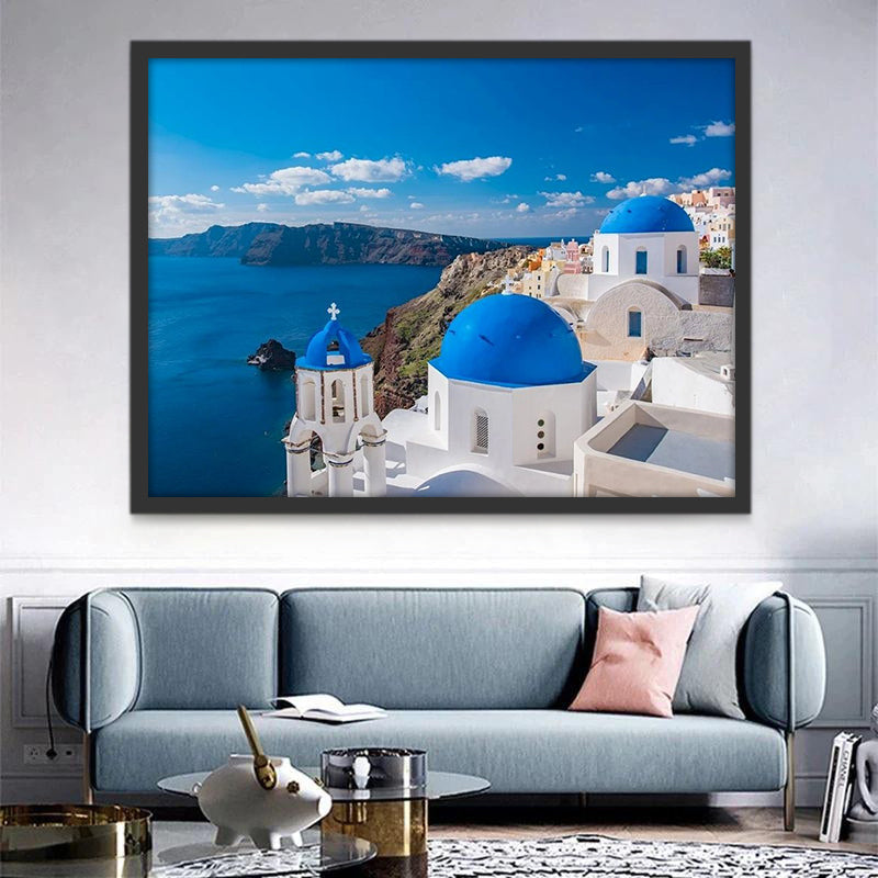 Paisaje Visto Aéreo de Isla de Santorini Pintar por Números
