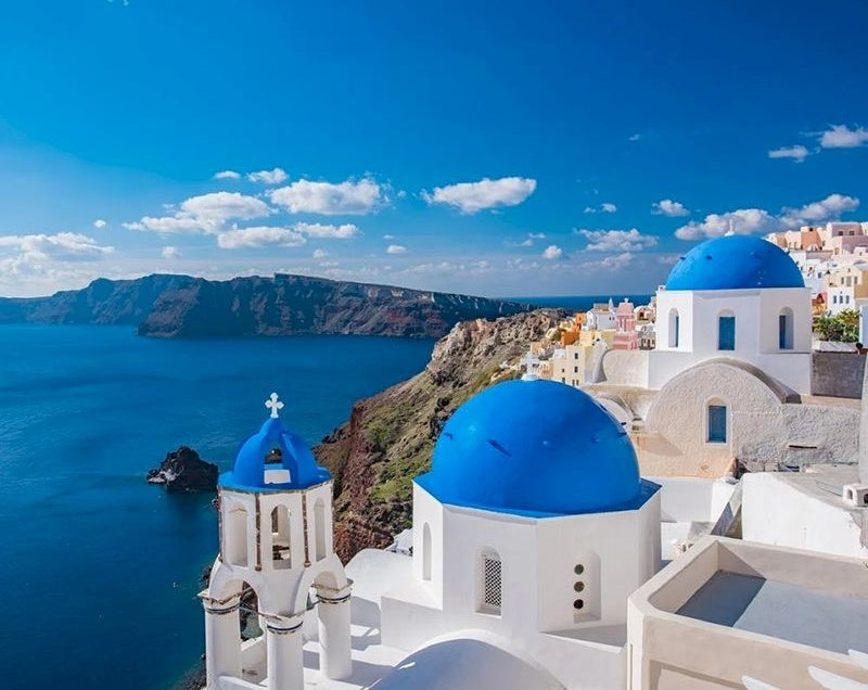 Paisaje Visto Aéreo de Isla de Santorini Pintar por Números