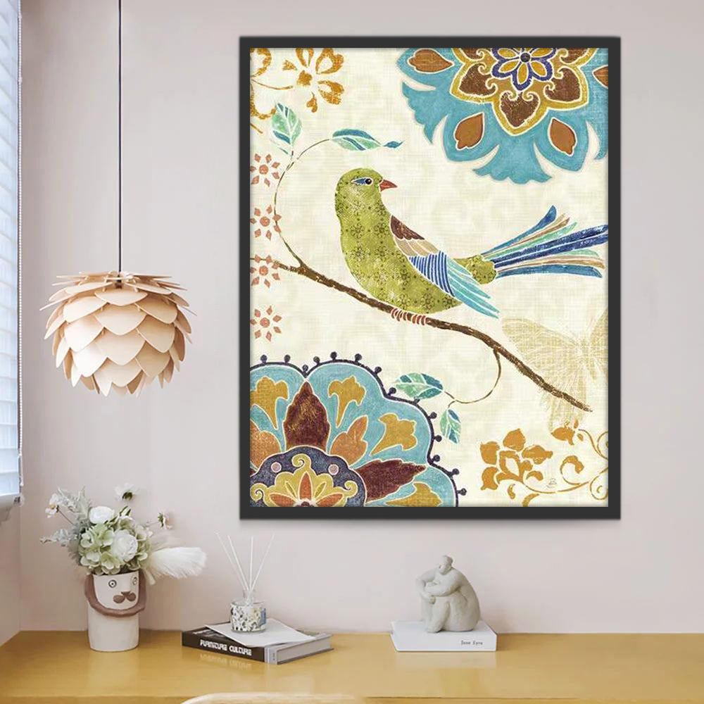 pajaro-verde-sobre-rama-pintar-por-numeros