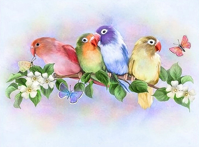 Pájaros de Colores Diferentes Pintar por Números