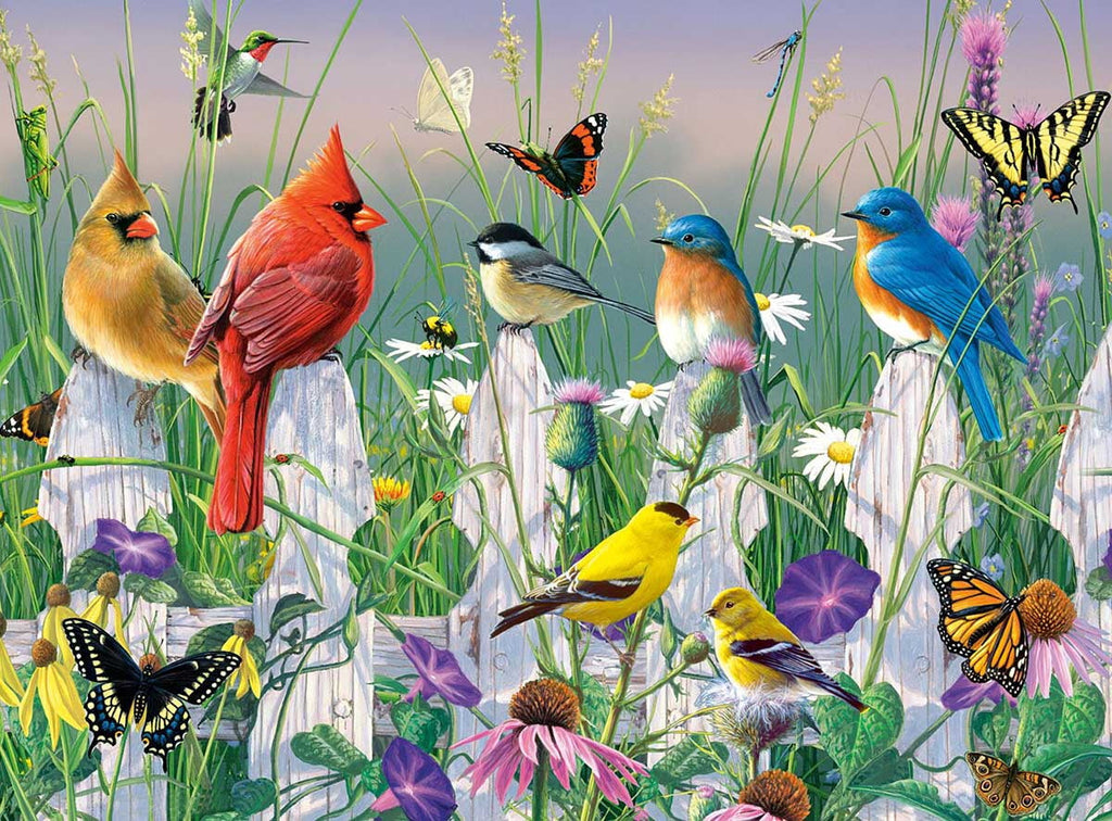 Pájaros y Mariposas con Flores Pintar por Números