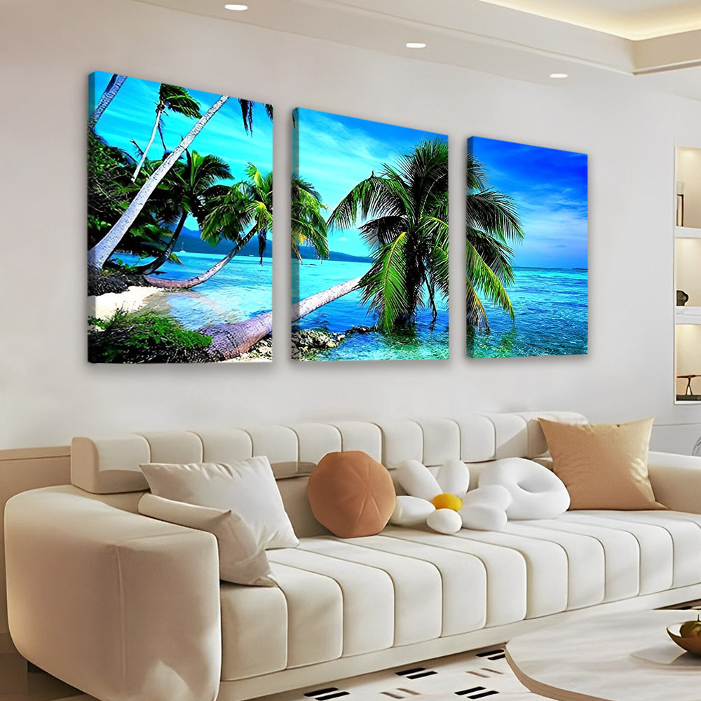 Palmeras en la Playa 3 Partes Pintar por Números