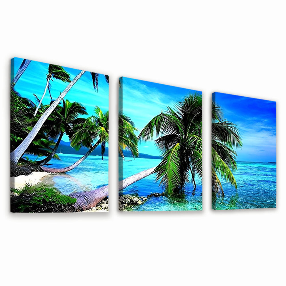 Palmeras en la Playa 3 Partes Pintar por Números