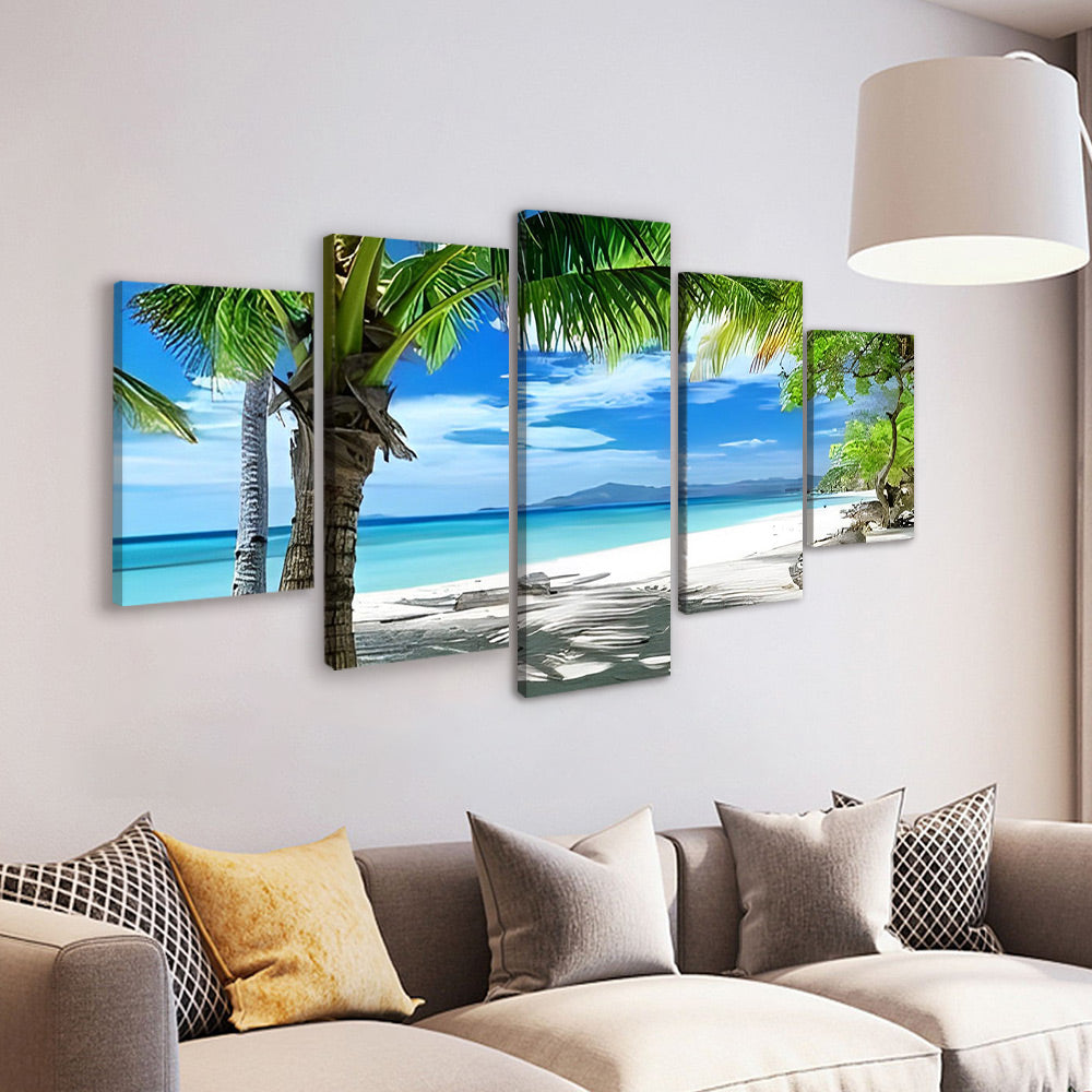 Palmeras en la Playa 5 Partes Pintar por Números