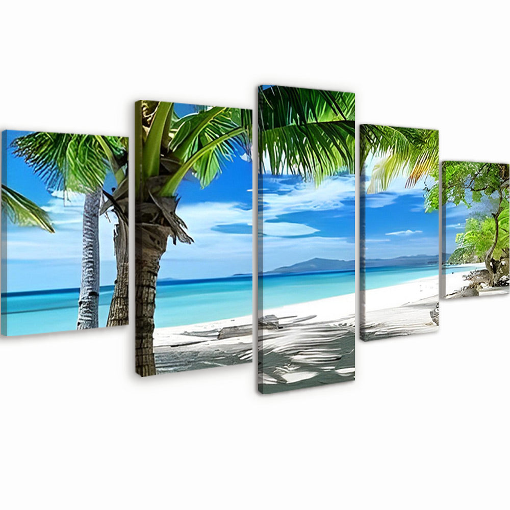 Palmeras en la Playa 5 Partes Pintar por Números