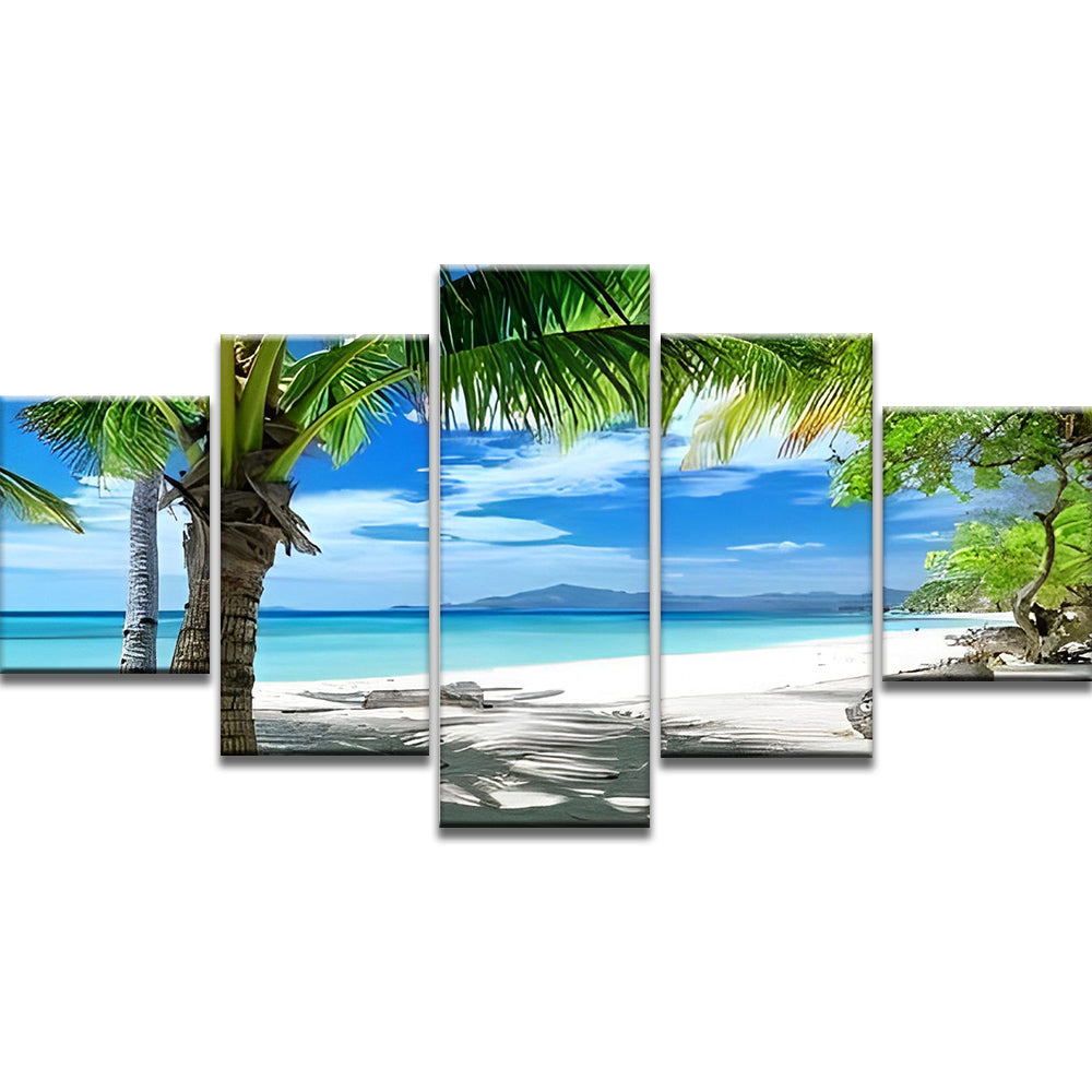 Palmeras en la Playa 5 Partes Pintar por Números