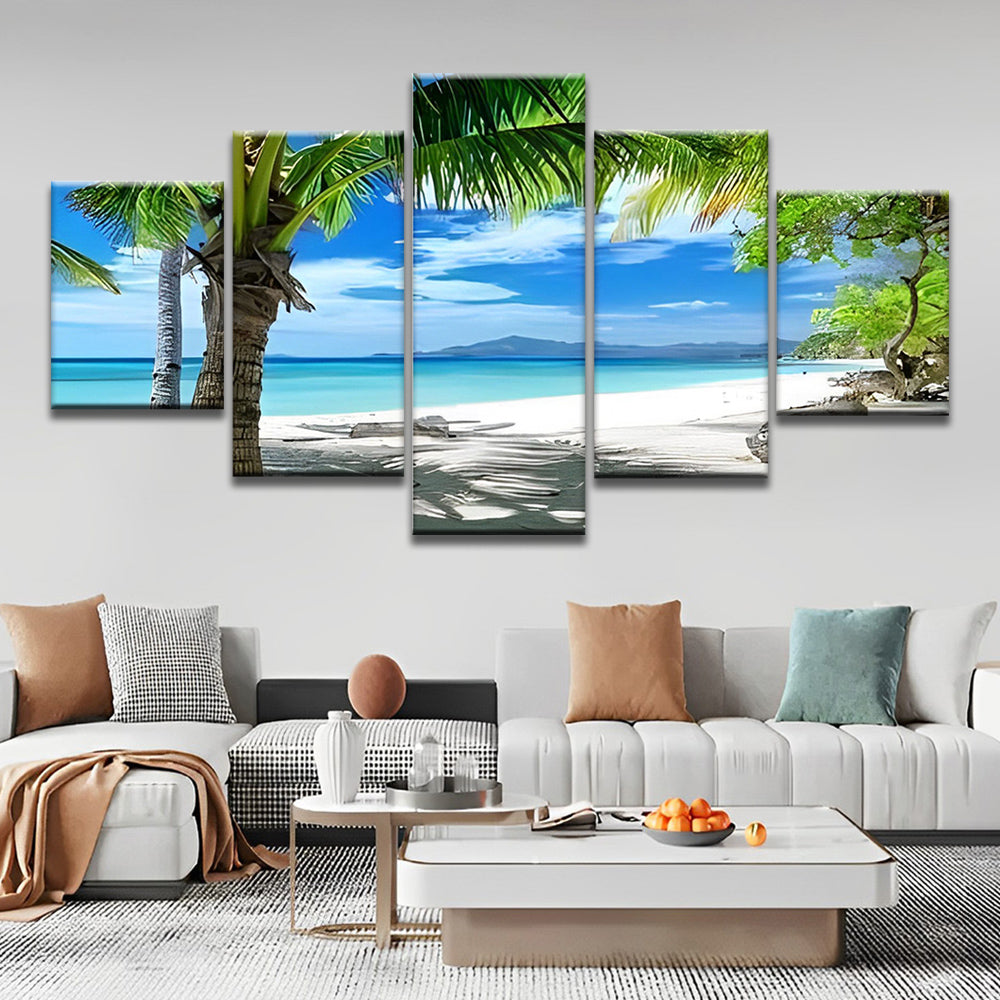 Palmeras en la Playa 5 Partes Pintar por Números