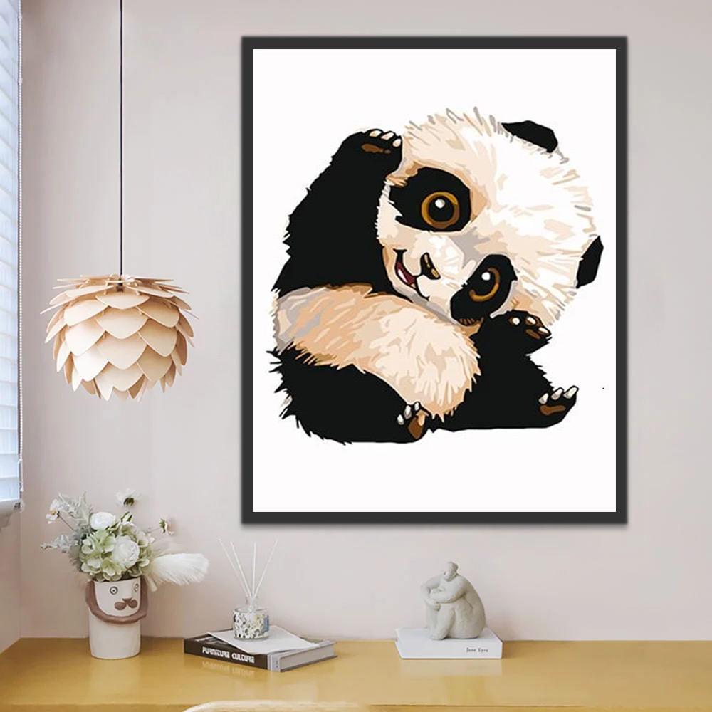 Panda Bebé Adorable Feliz Pintar por Números