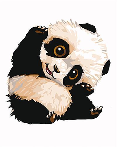 Panda Bebé Adorable Feliz Pintar por Números