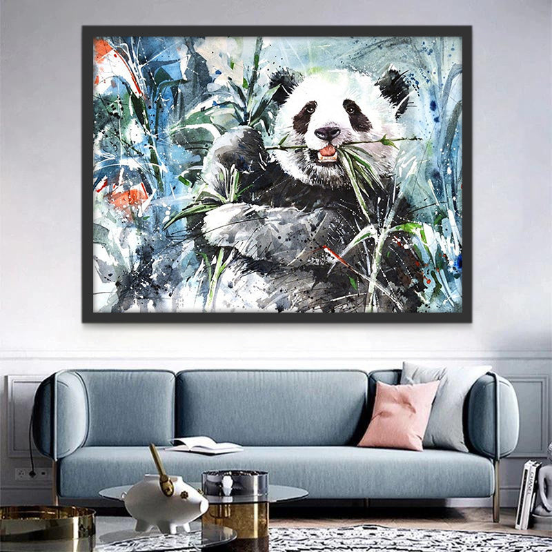 Panda Comiendo Hojas de Bambú Pintar por Números