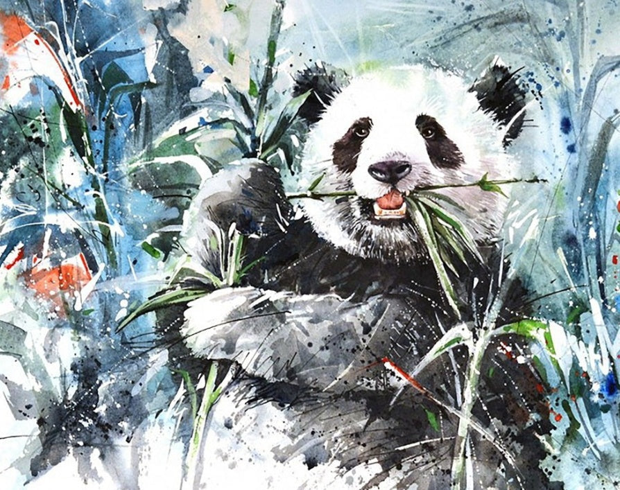 Panda Comiendo Hojas de Bambú Pintar por Números