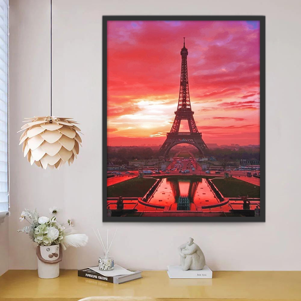 Panorama de Torre Eiffel al Atardecer Pintar por Números