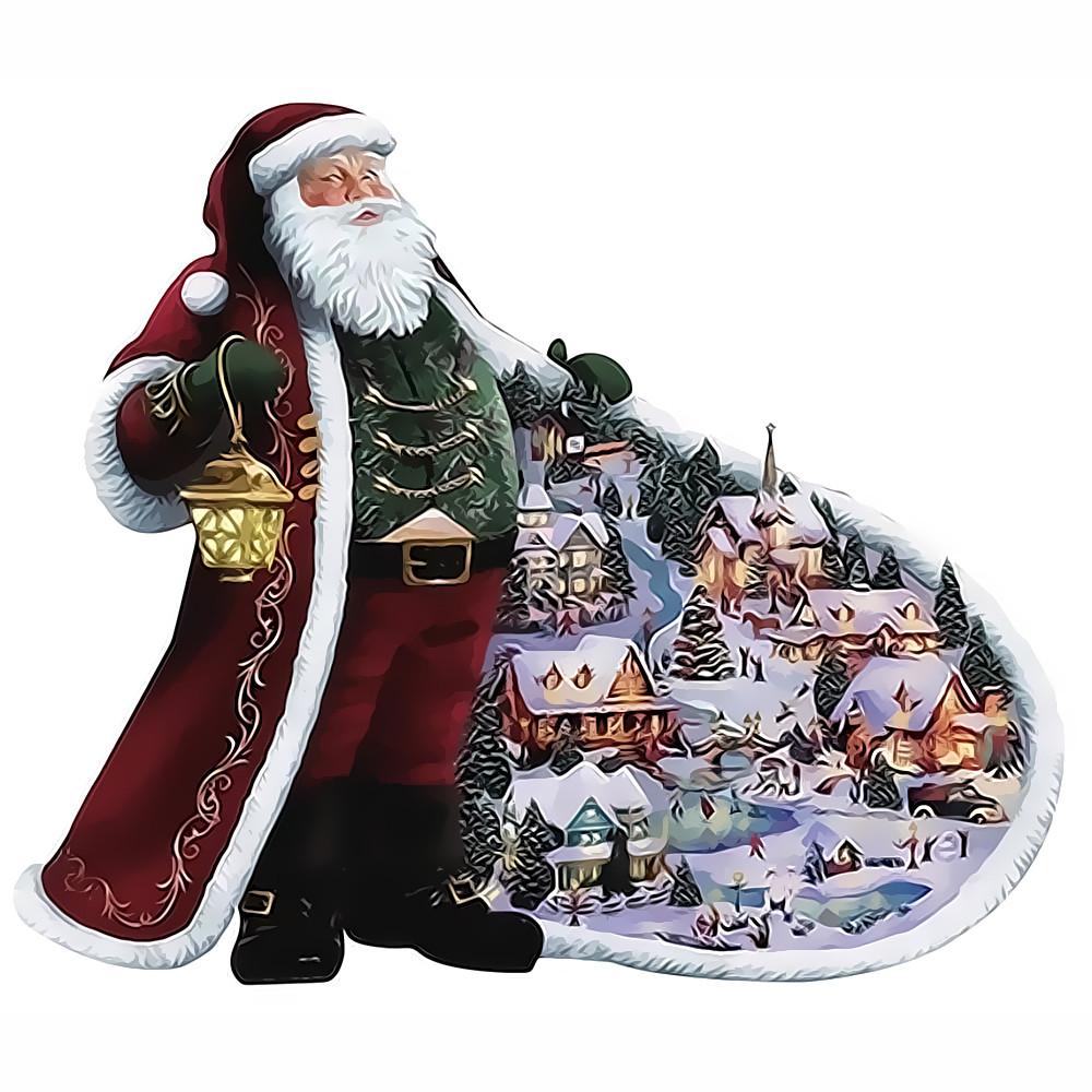 Papá Noel con Abrigo Rojo de Navidad Pintar por Números