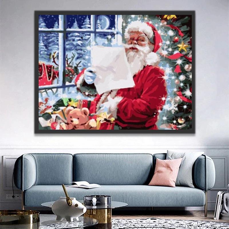 Papá Noel con Bolsa de Regalos Pintar por Números