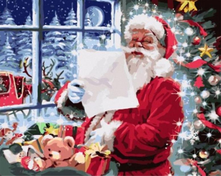 Papá Noel con Bolsa de Regalos Pintar por Números