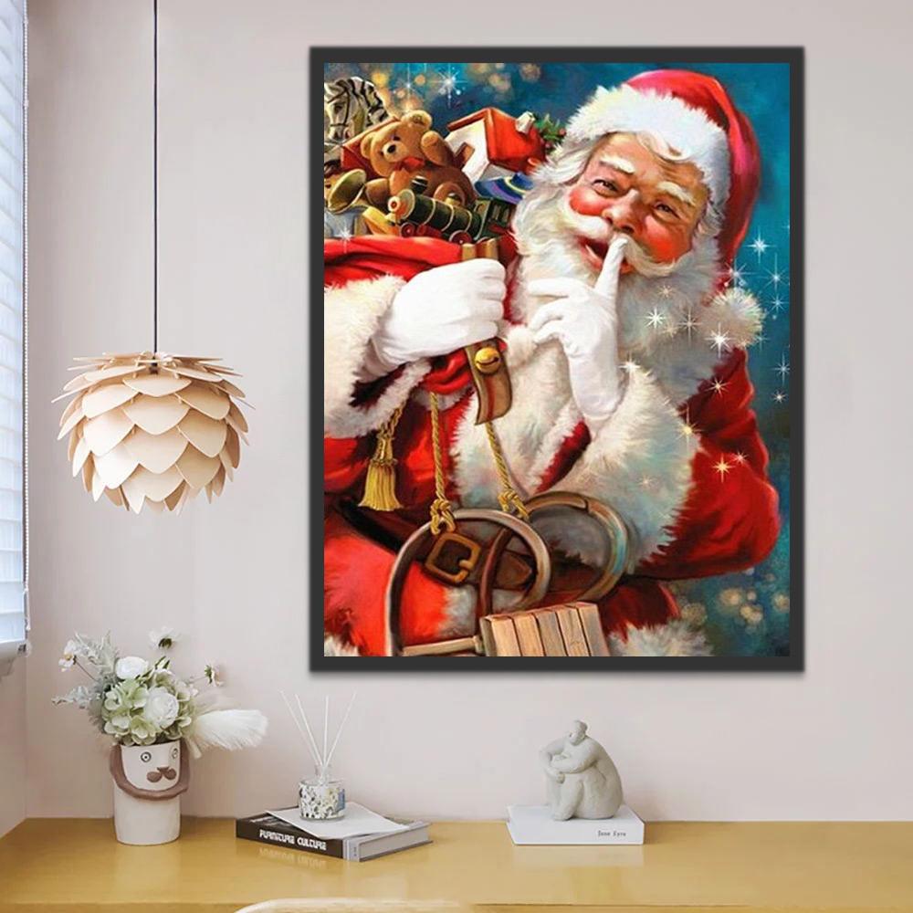 Papá Noel con Una Gran Bolsa de Regalos Pintar por Números