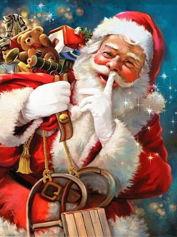 Papá Noel con Una Gran Bolsa de Regalos Pintar por Números