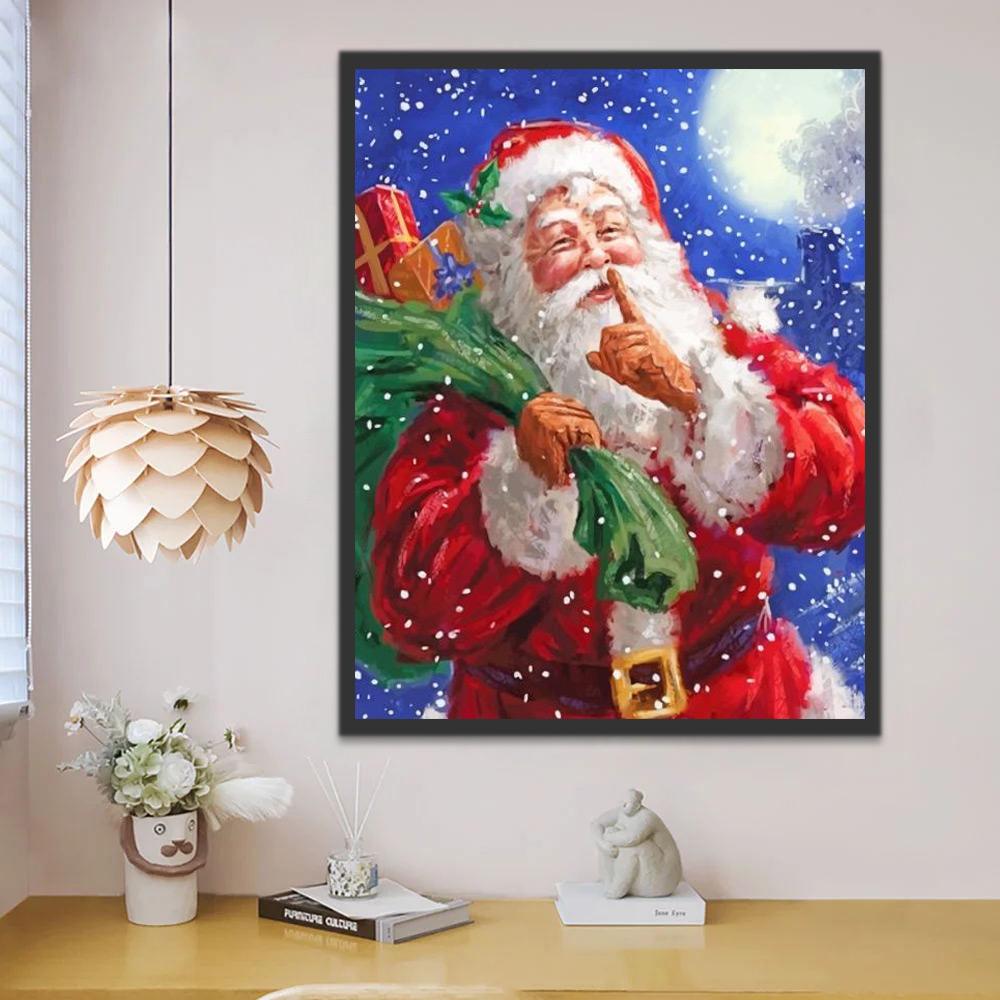 Papá Noel Haciendo el Gesto de Silencio Pintar por Números