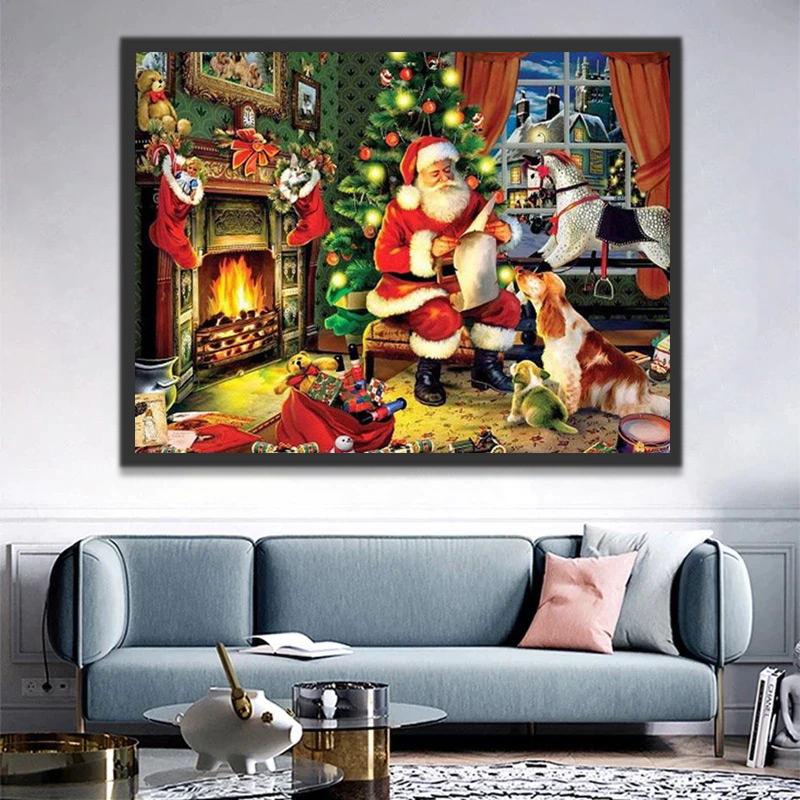 Papá Noel y Árbol de Navidad Pintar por Números