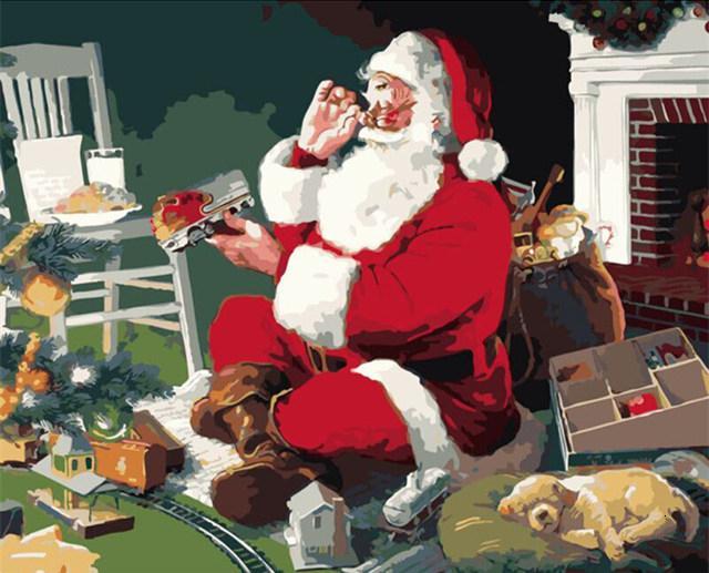 Papá Noel y Regalos de Navidad Pintar por Números