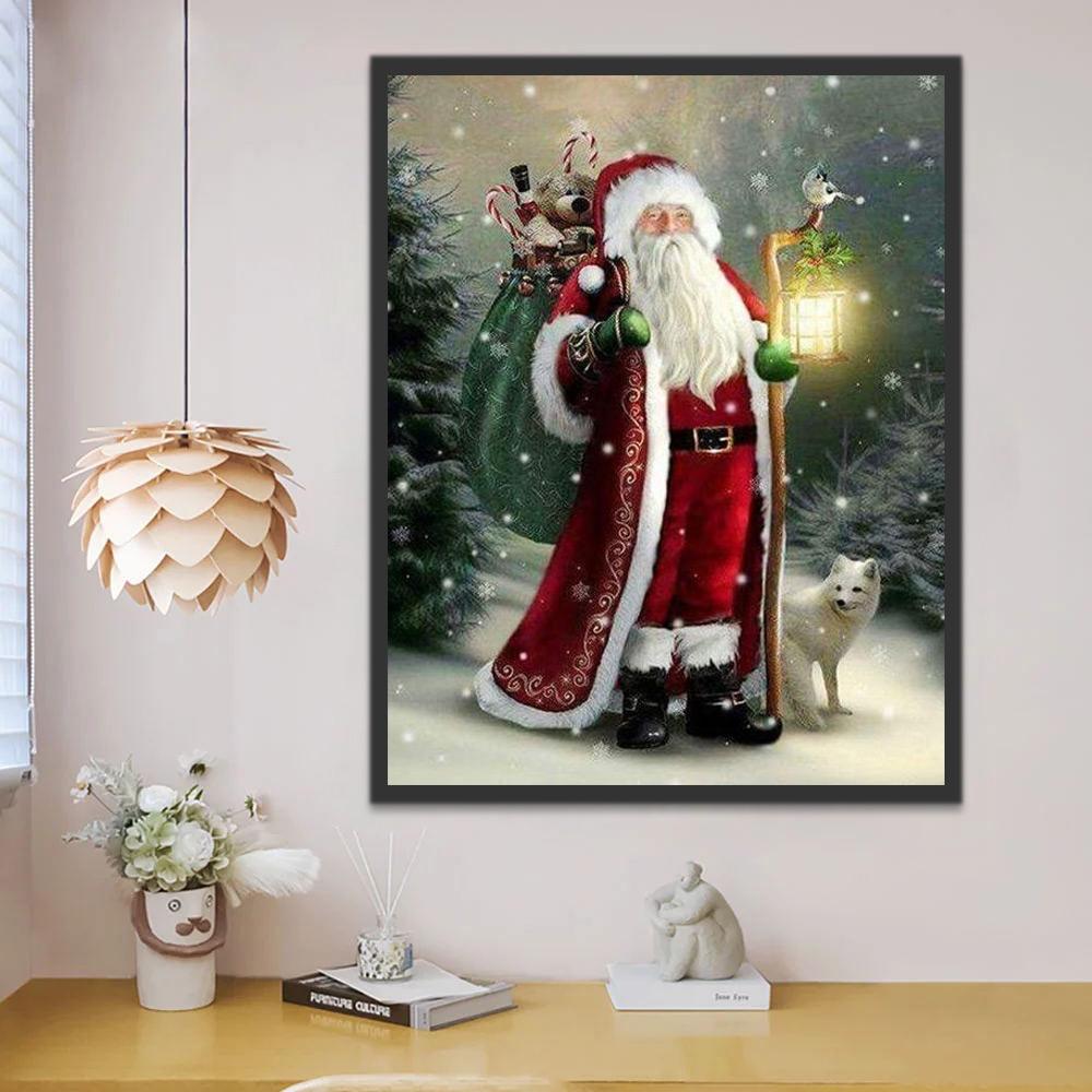 Papá Noel y Zorro Blanco en el Bosque Pintar por Números