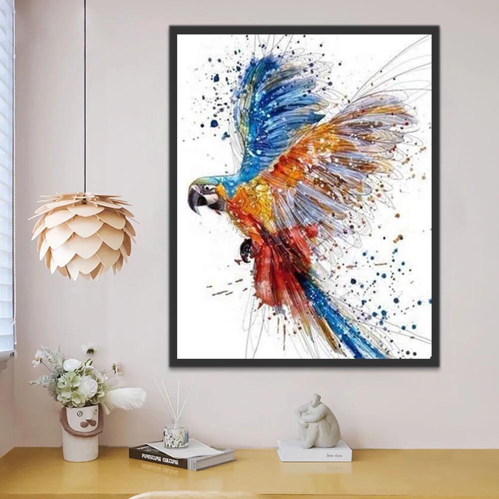 Papagayo con Alas de Dos Colores Pintar por Números
