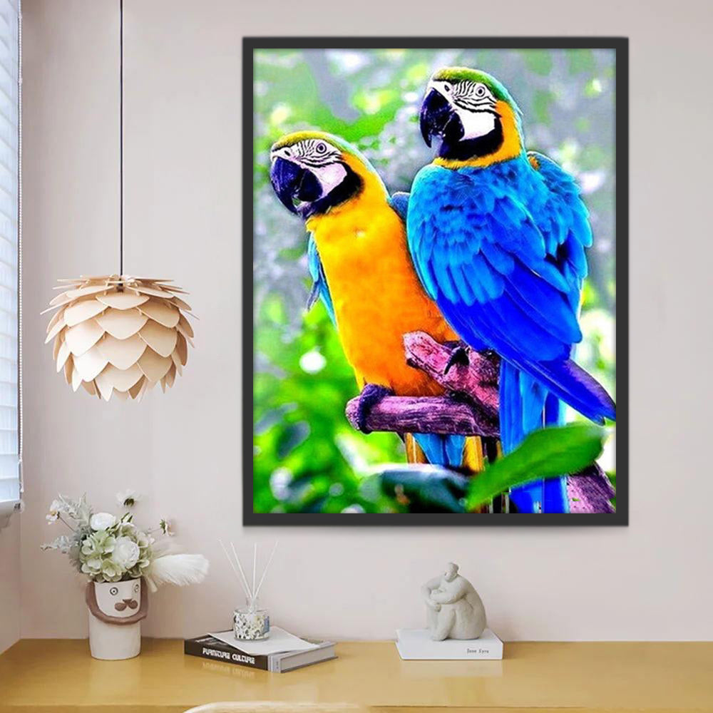 Papagayos Amarillos y Azules Pintar por Números