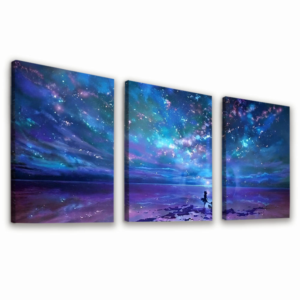 Pareja Bajo Cielo Estrellado 3 Partes Pintar por Números