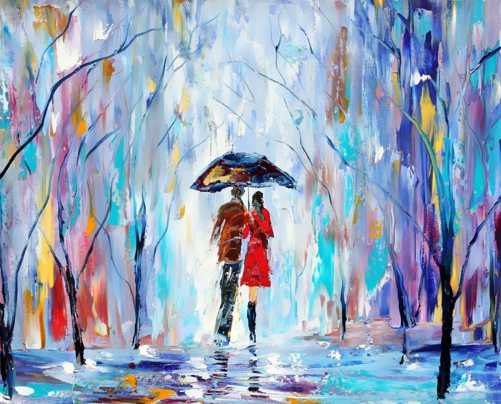 Pareja Caminando en el Camino Pintar por Números