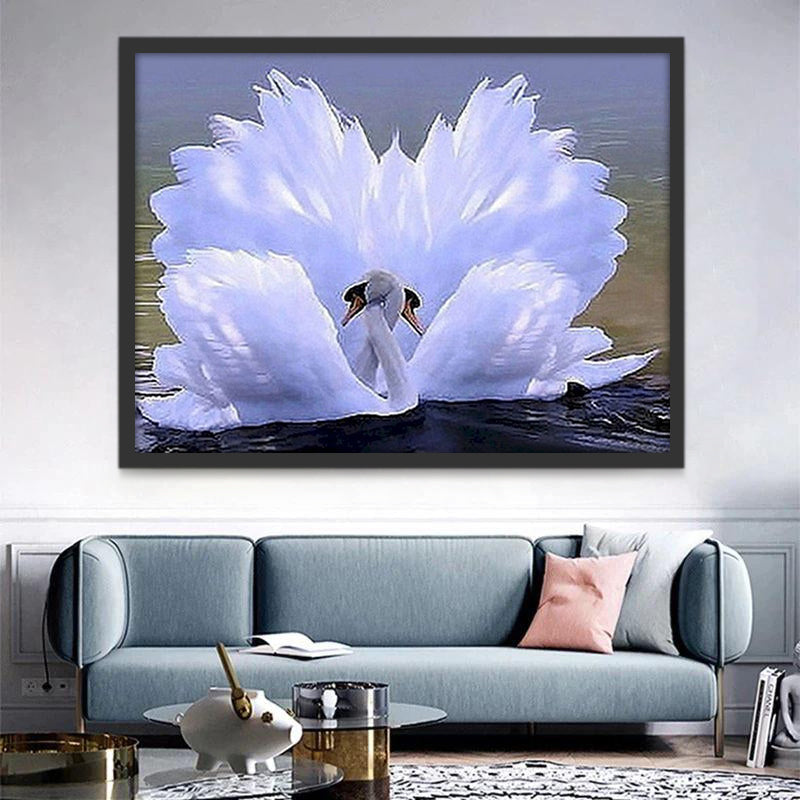 Pareja de Cisnes en Agua Pintar por Números
