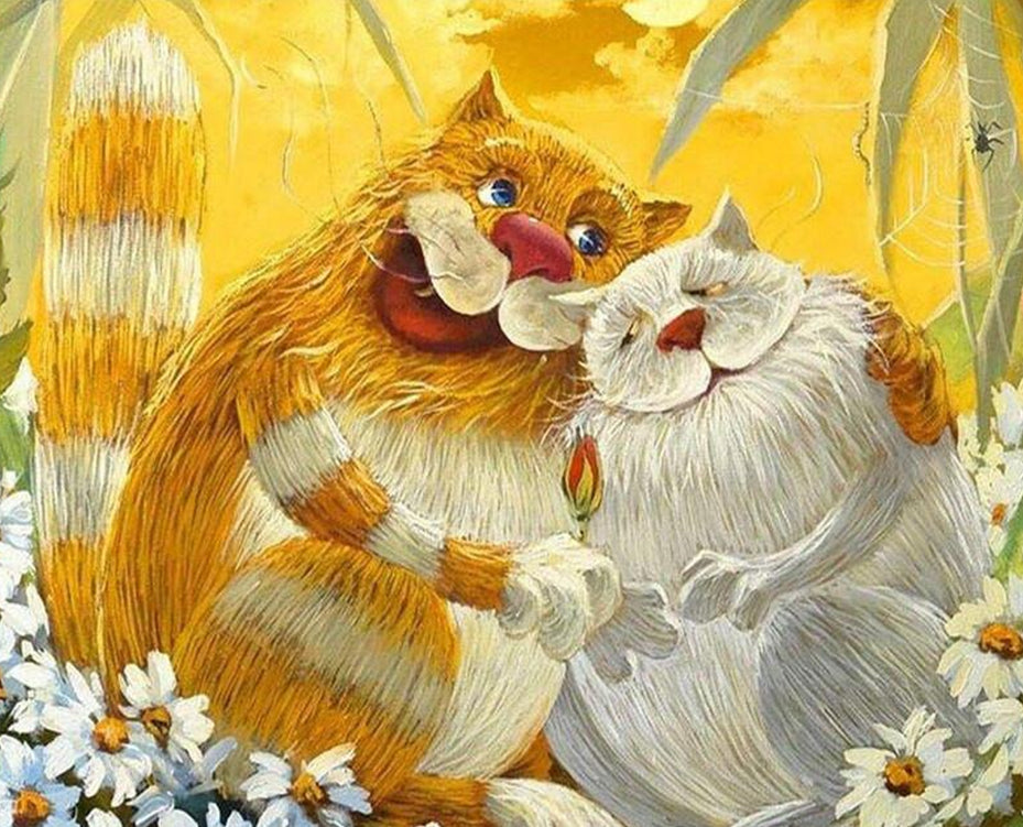 Pareja de Gato Pintar por Números