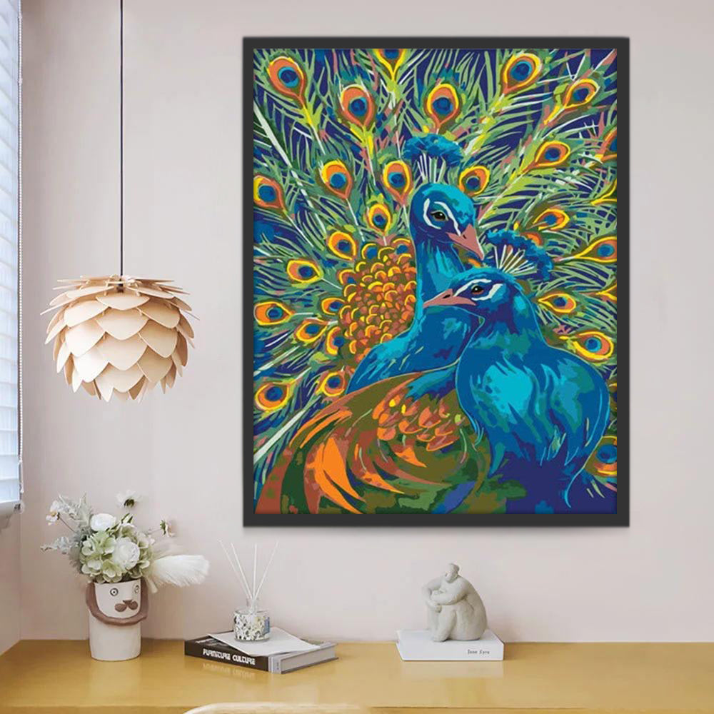 Pareja de Pavos Reales Pintar por Números