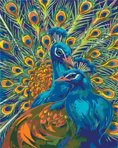 Pareja de Pavos Reales Pintar por Números