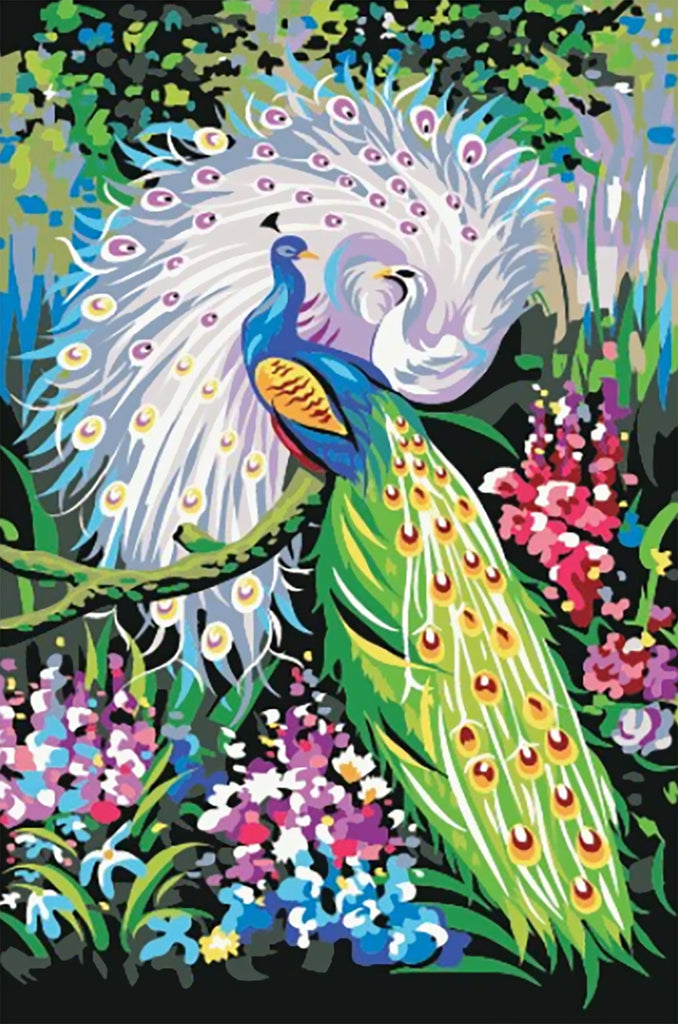 Pareja de Pavos Reales Pintar por Números