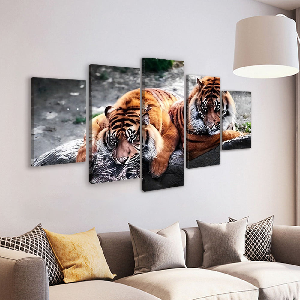 Pareja de Tigres 5 Partes Pintar por Números