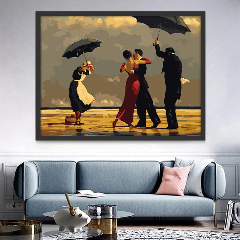 Pareja Feliz Bailando Pintar por Números
