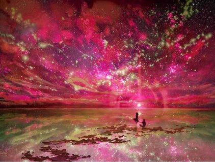 Pareja y Galaxia Rosada Pintar por Números