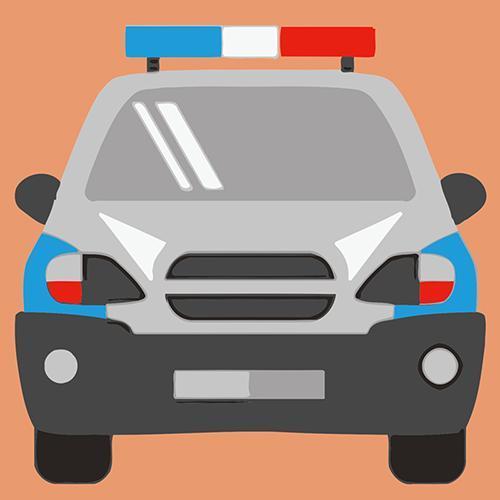 Patrulla Policial Pintar por Números Niños