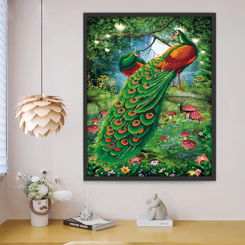 Pavos Reales en Bosque Pintar por Números